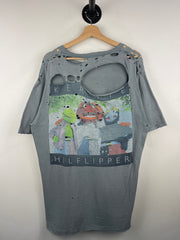 Vintage 90s The Muppets Kermie Hilflipper Thrashed Tee