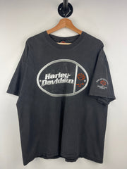 Vintage Harley Davidson Indianapolis Indiana Embroidered Black Tee