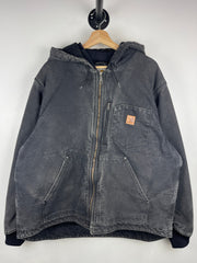 Vintage Carhartt Chapman Faded Black Hooded Work Jacket
