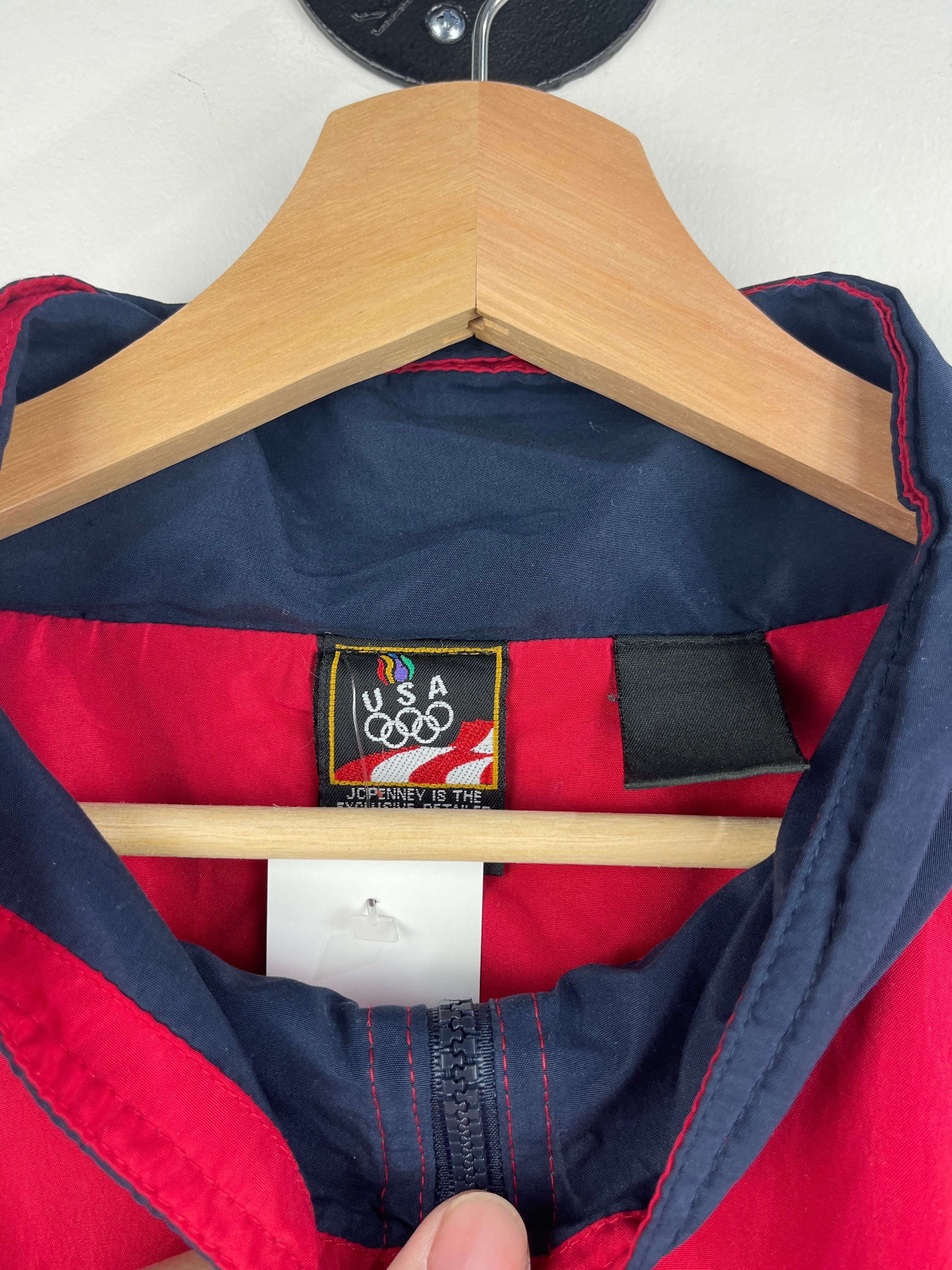 Vintage 90s USA Olympics Navy & Red Windbreaker