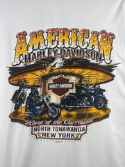 Vintage Harley Davidson Eagle New York White Long Sleeve