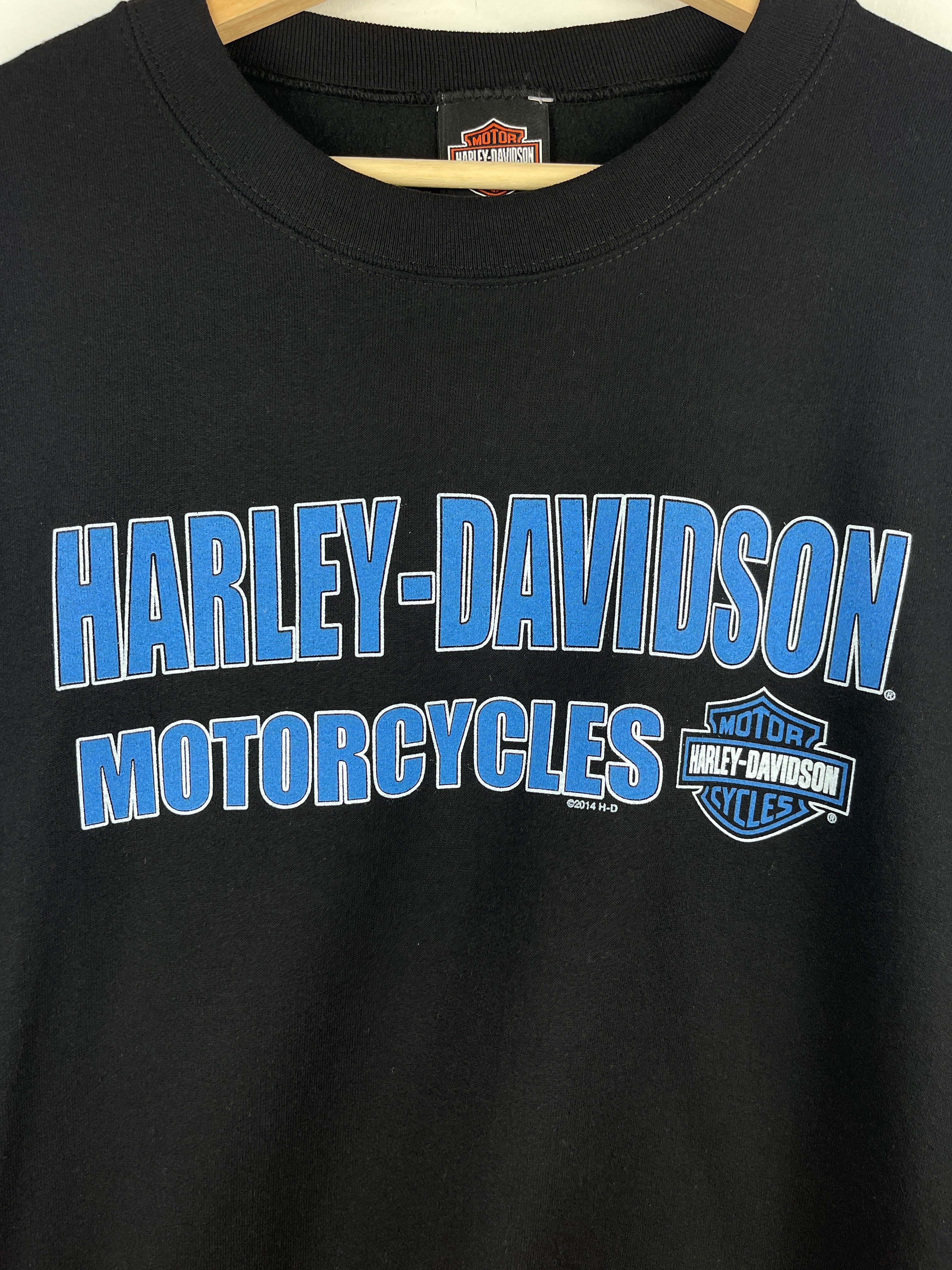 Vintage Harley Davidson Motorcycles Black & Blue Crewneck