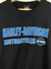 Vintage Harley Davidson Motorcycles Black & Blue Crewneck