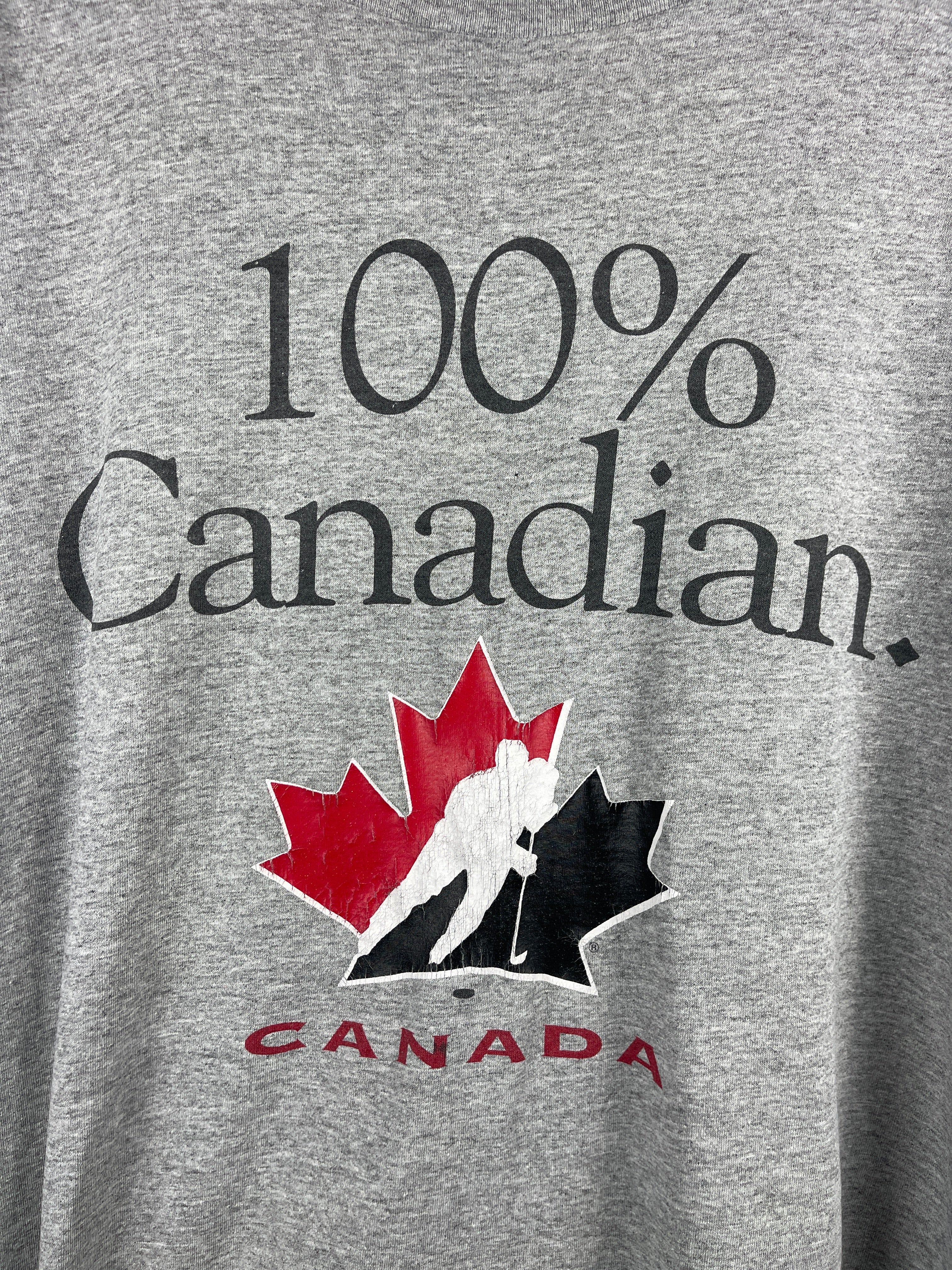Vintage 90s Starter Team Canada 100% Canadian Grey Tee