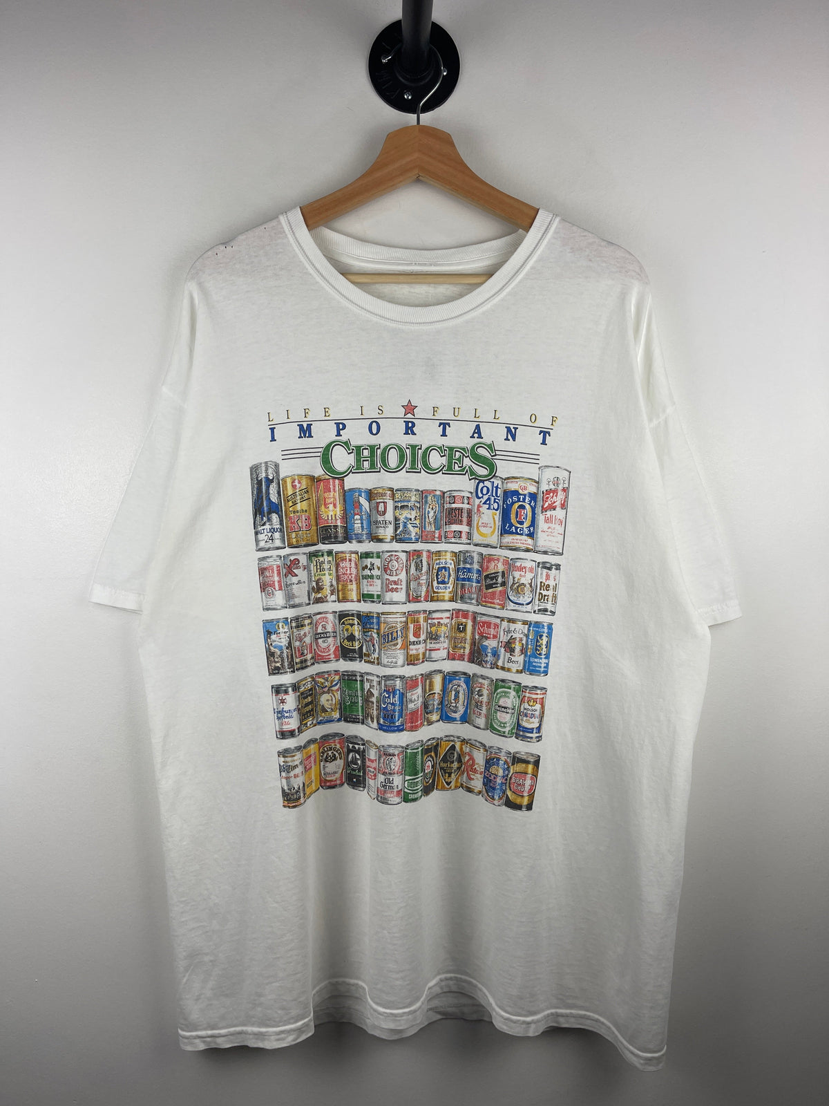 Vintage Life Is Full Of Important Choices Beer White Tee