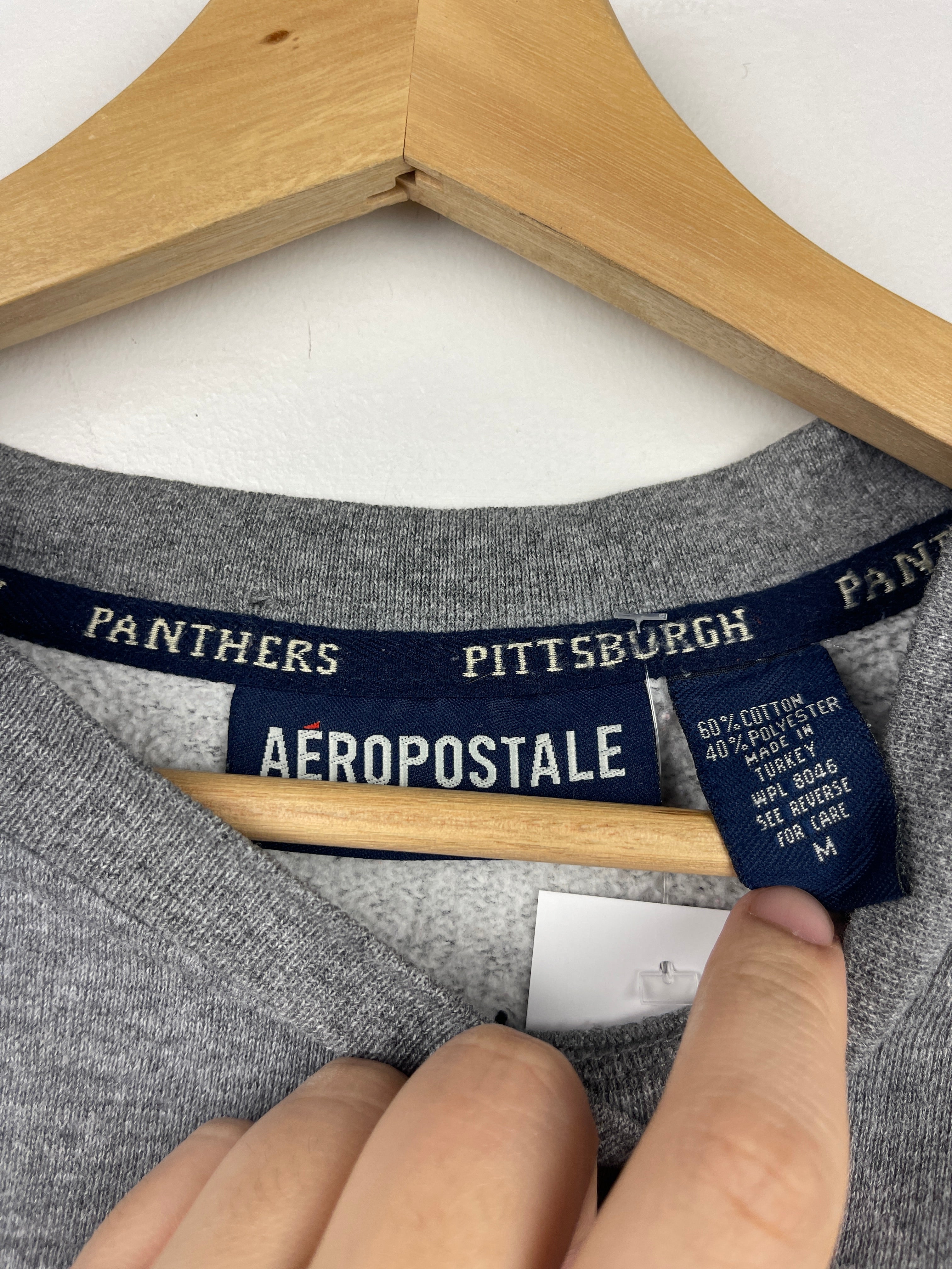 Vintage Aeropostale Pittsburgh Panthers Athletics University Embroidered Grey Crewneck