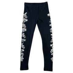 Vintage Fashion Victim Unsafe Skeleton Motorcycle Sex Position Black Women's Leggings
