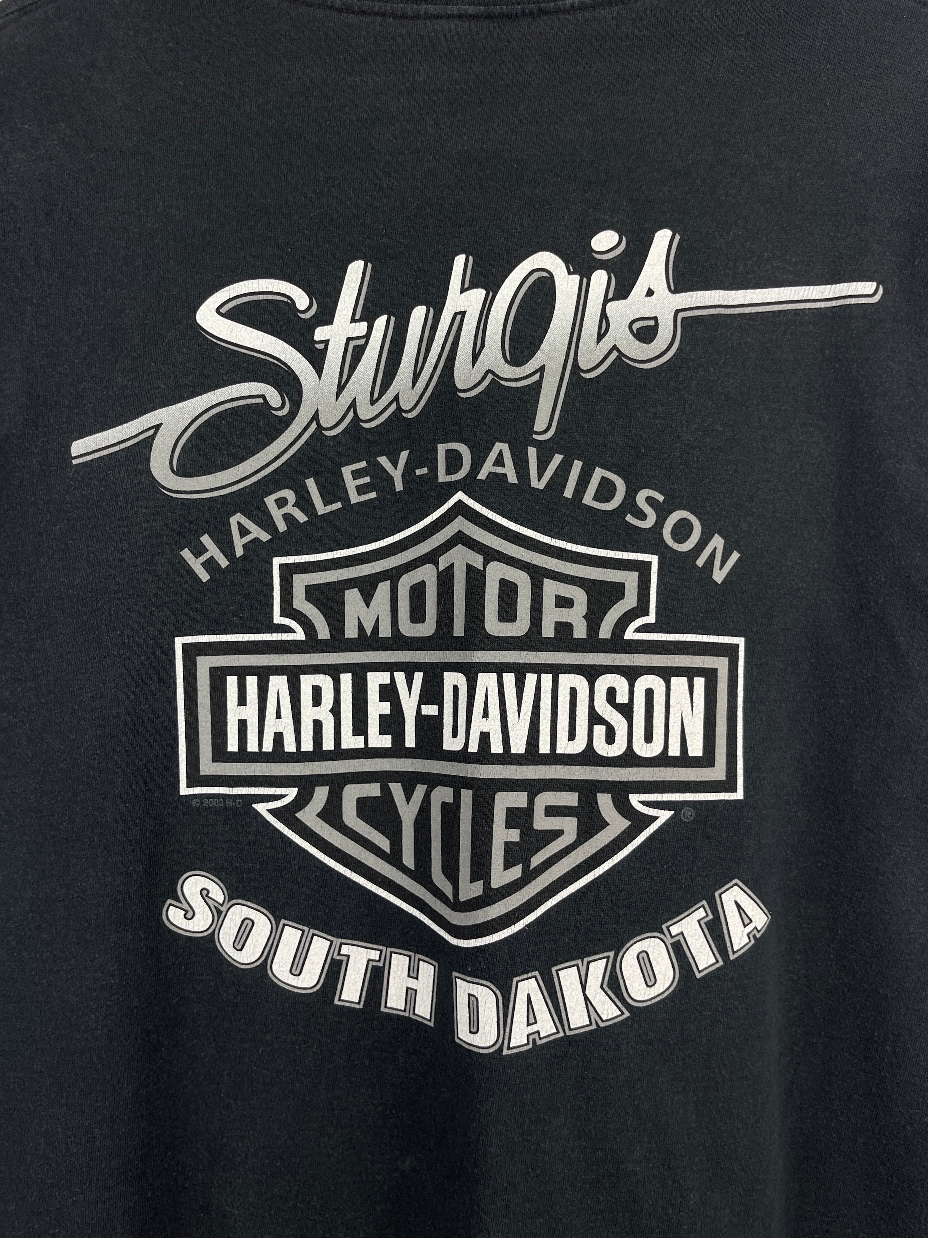 Vintage Harley Davidson Sturgis Black Hills Rally South Dakota Black Tee