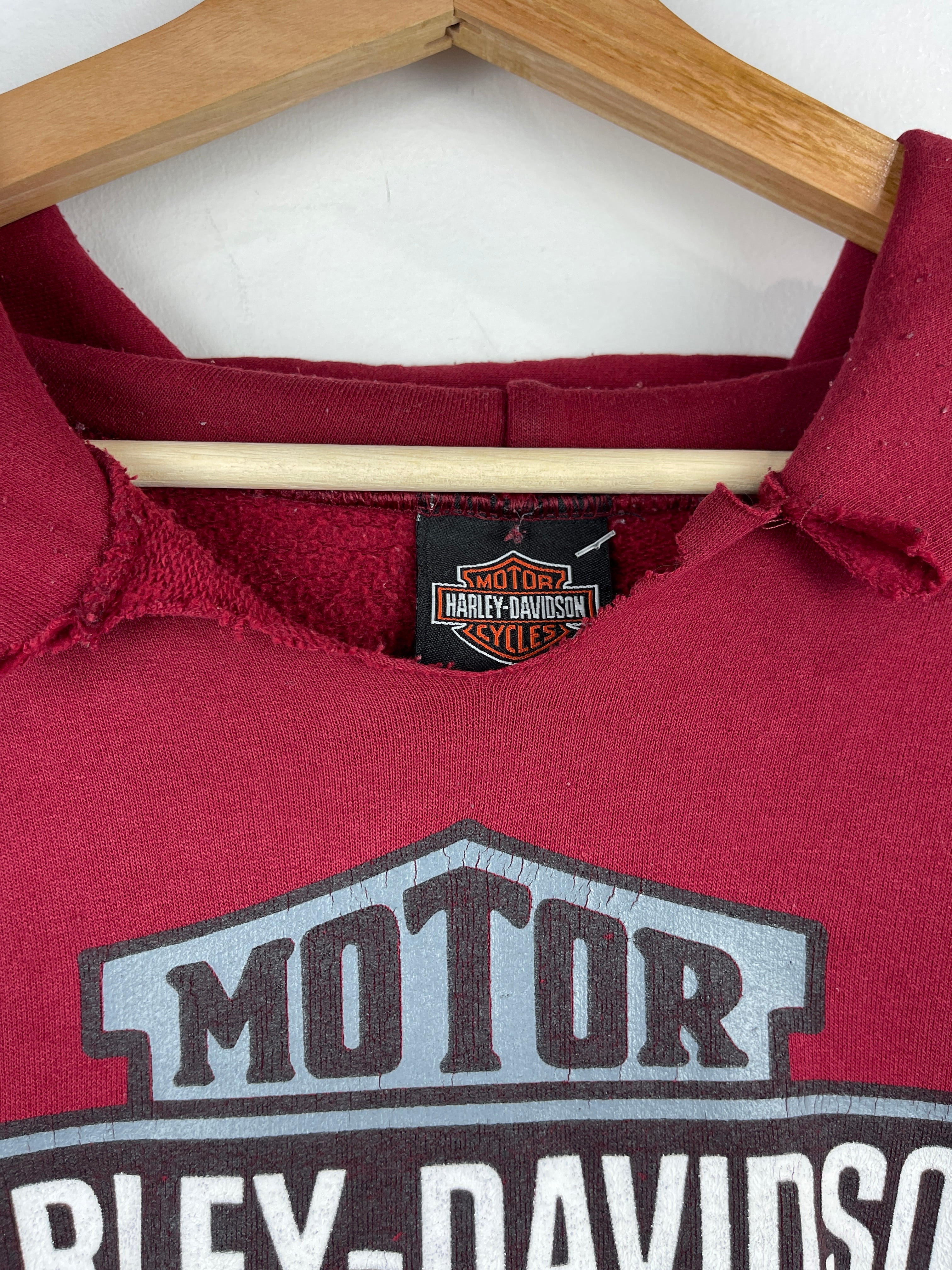 Vintage Harley Davidson Ohio State Buckeyes Football Red Hoodie