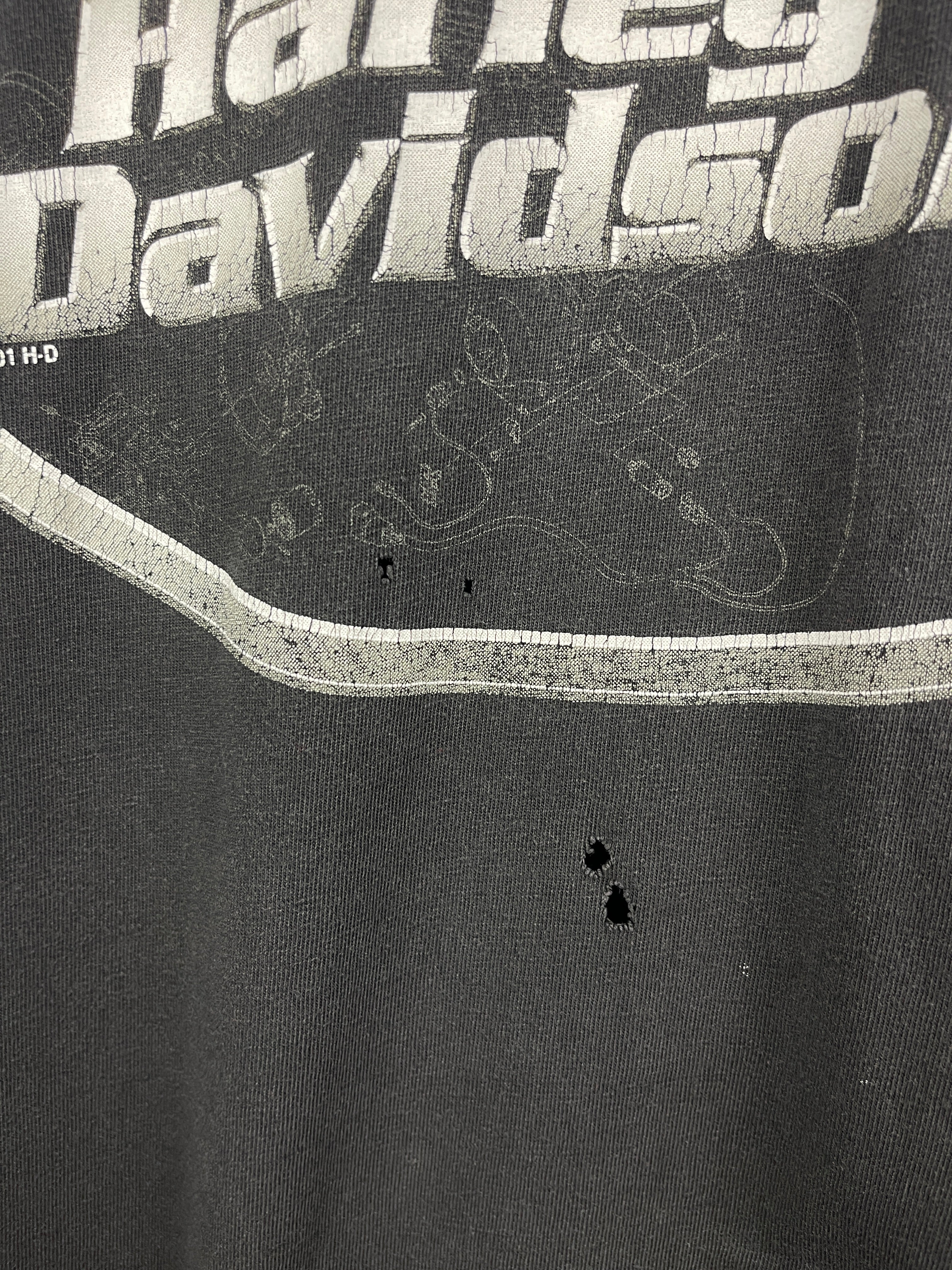 Vintage Harley Davidson Indianapolis Indiana Embroidered Black Tee