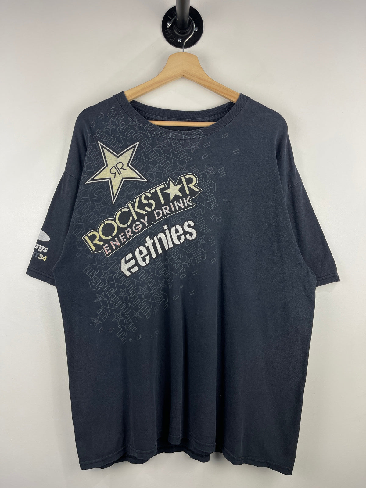 Vintage Etnies Skateboard Rockstar Energy Drink Black Tee