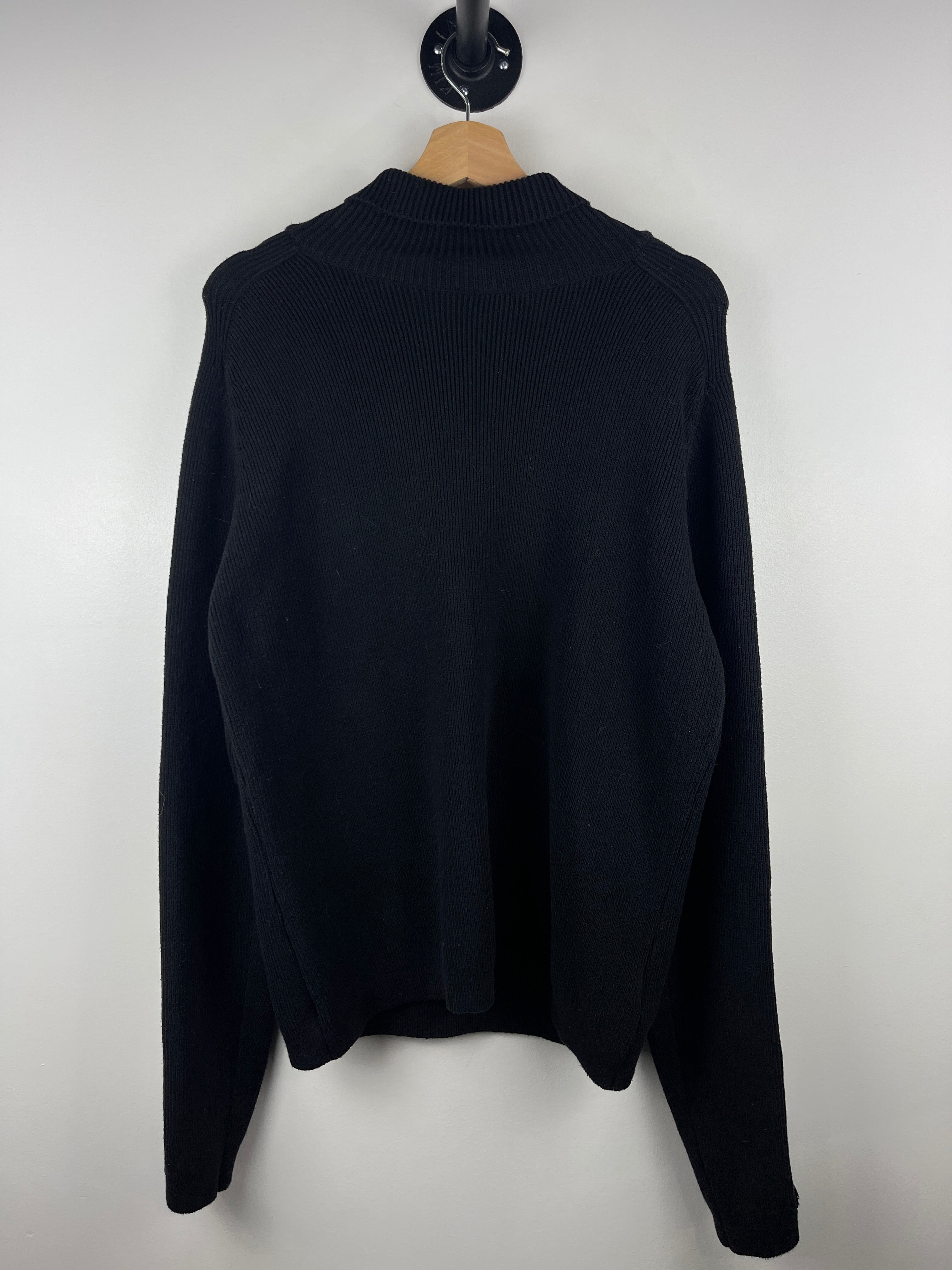 Vintage Harley Davidson Spellout Black Ribbed Knit Sweater