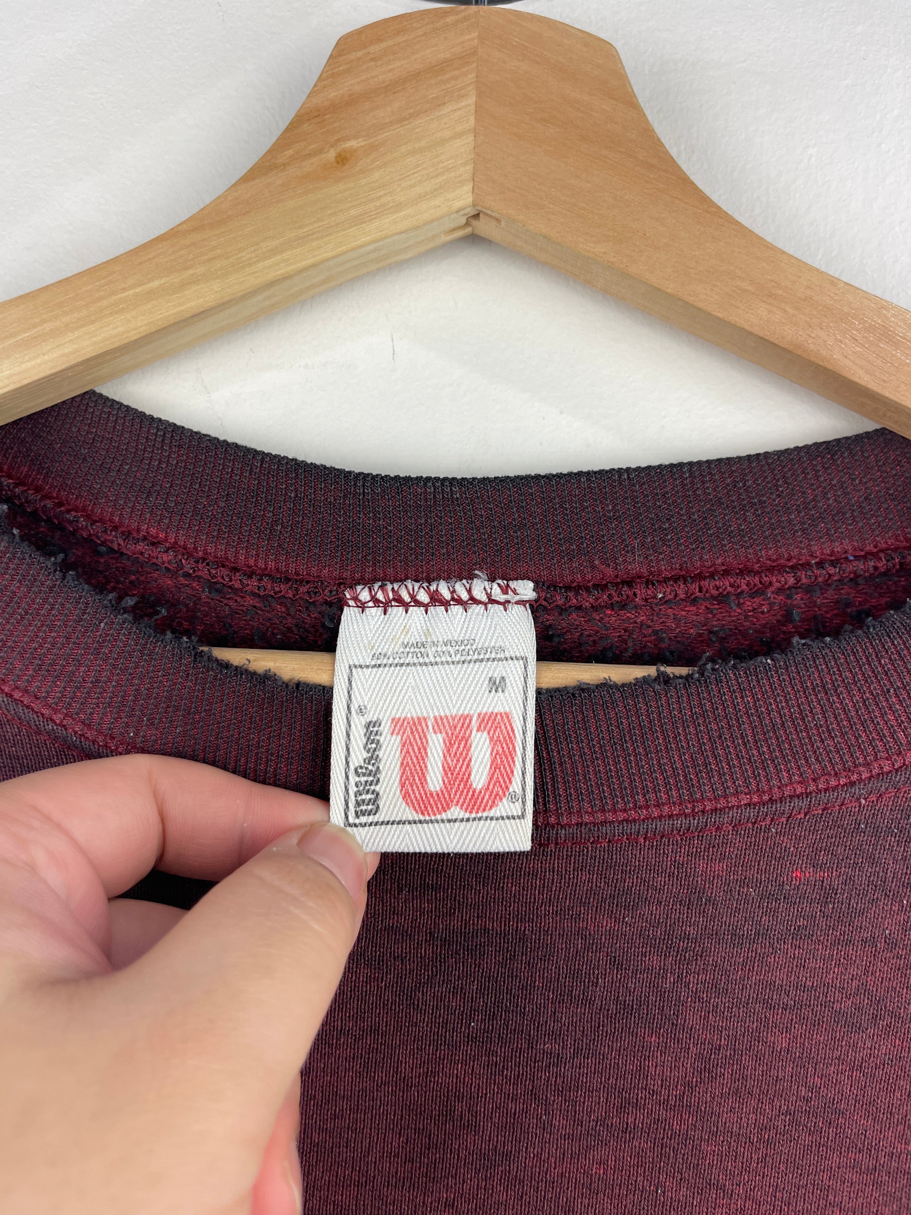 Vintage 90s Wilson Blank Faded Burgundy Crewneck