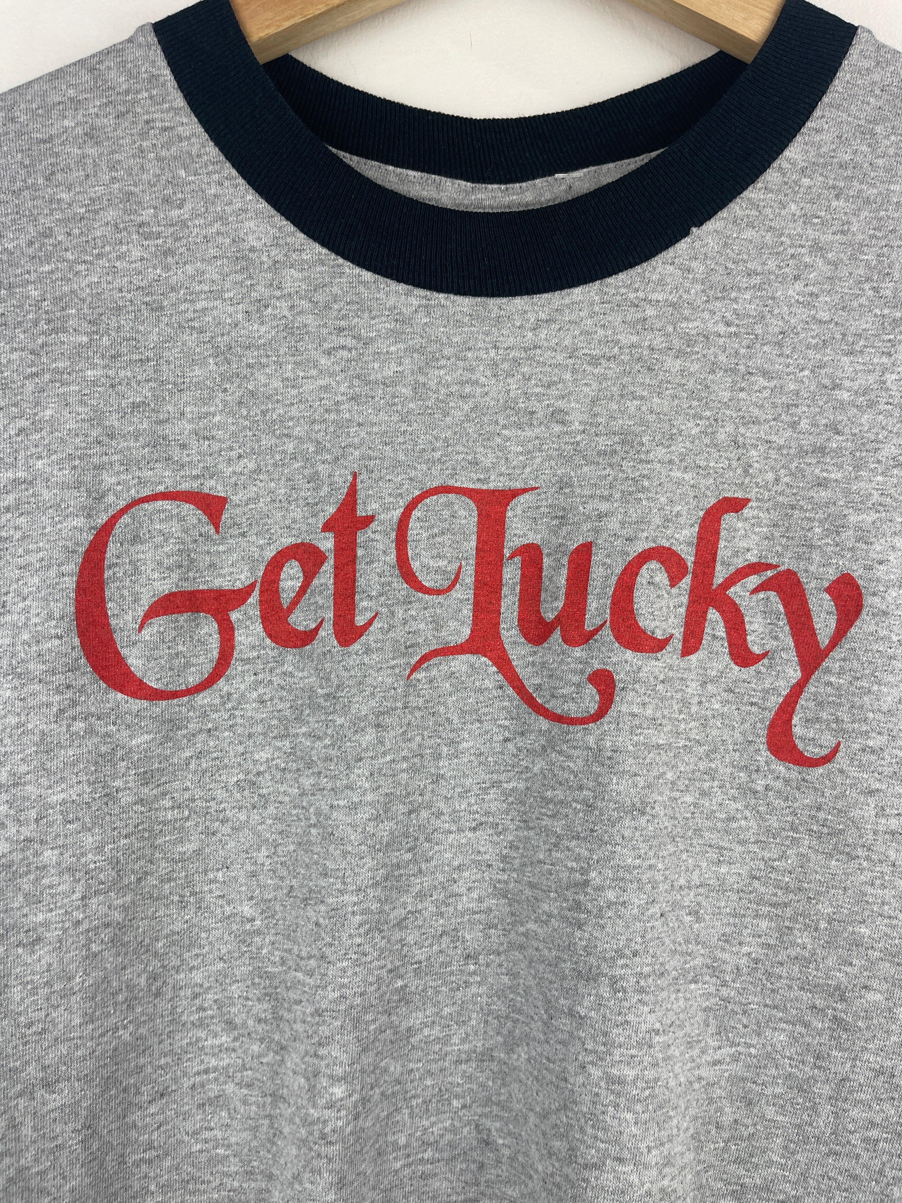 Vintage Get Lucky Cycle Sports Grey Ringer Tee