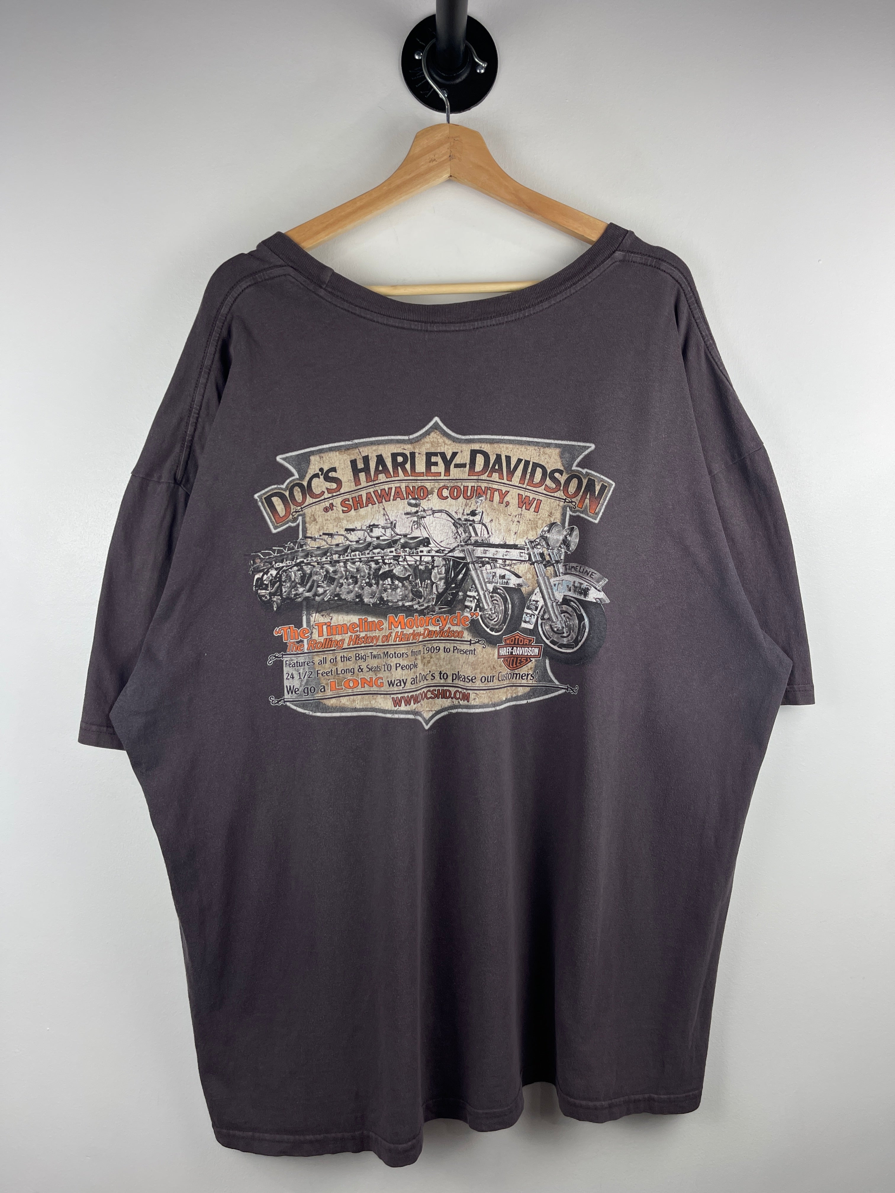 Vintage Harley Davidson Motorcycle Wisconsin Dark Grey Tee