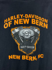 Vintage Harley Davidson Eagle New Bern North Carolina Black Tee