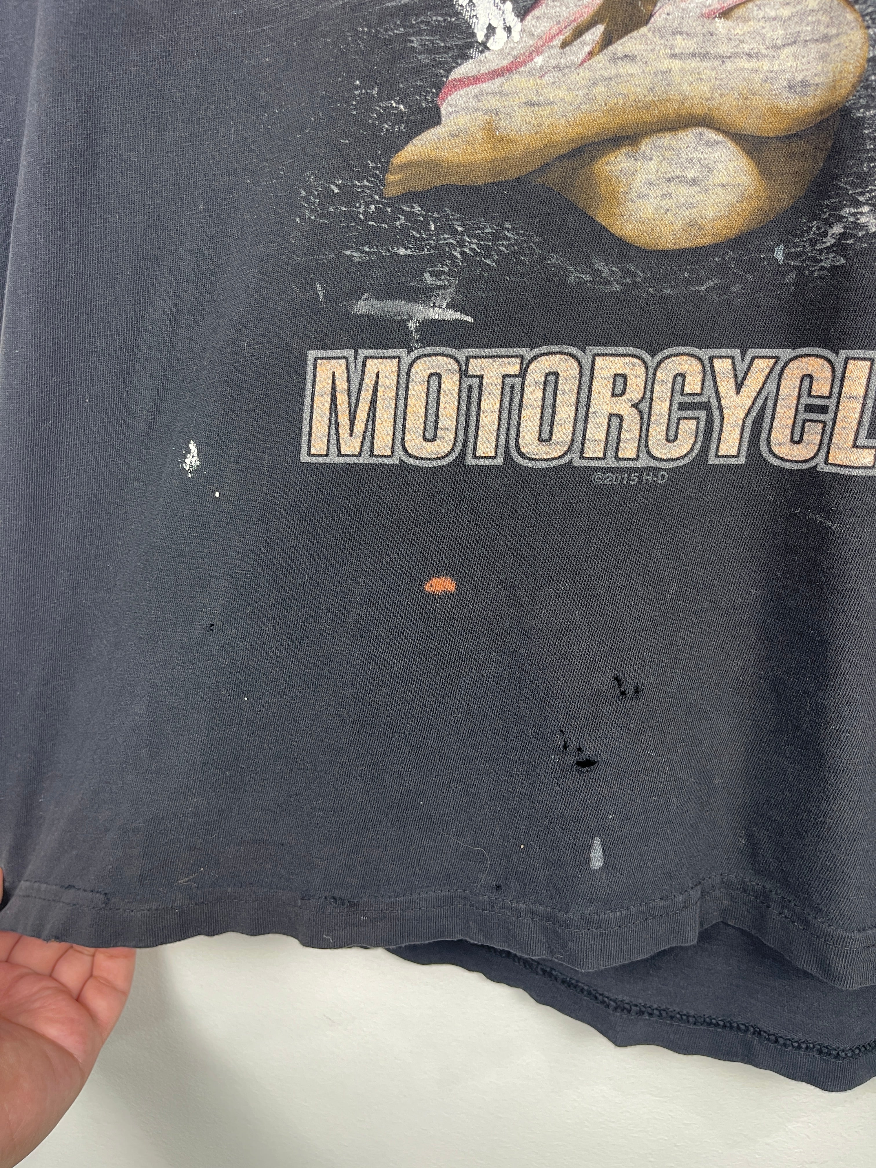 Vintage Harley Davidson Pin Up Girl Las Vegas Black Tee