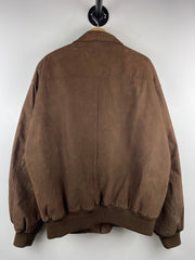 Vintage 90s Wilsons Adventure Bound Brown Leather Bomber Jacket