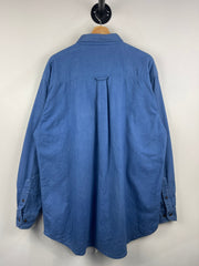 Vintage 90s Woolrich Blue Button Up Flannel Long Sleeve Shirt
