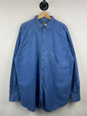 Vintage 90s Woolrich Blue Button Up Flannel Long Sleeve Shirt