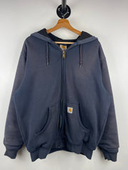 Vintage Carhartt Thermal Lined Faded Navy Zip Up Hoodie