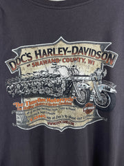 Vintage Harley Davidson Motorcycle Wisconsin Dark Grey Tee
