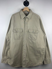 Vintage Carhartt Beige Long Sleeve Button Up Shirt