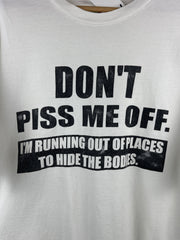 Vintage Don't Piss Me Off Comedy White Tee