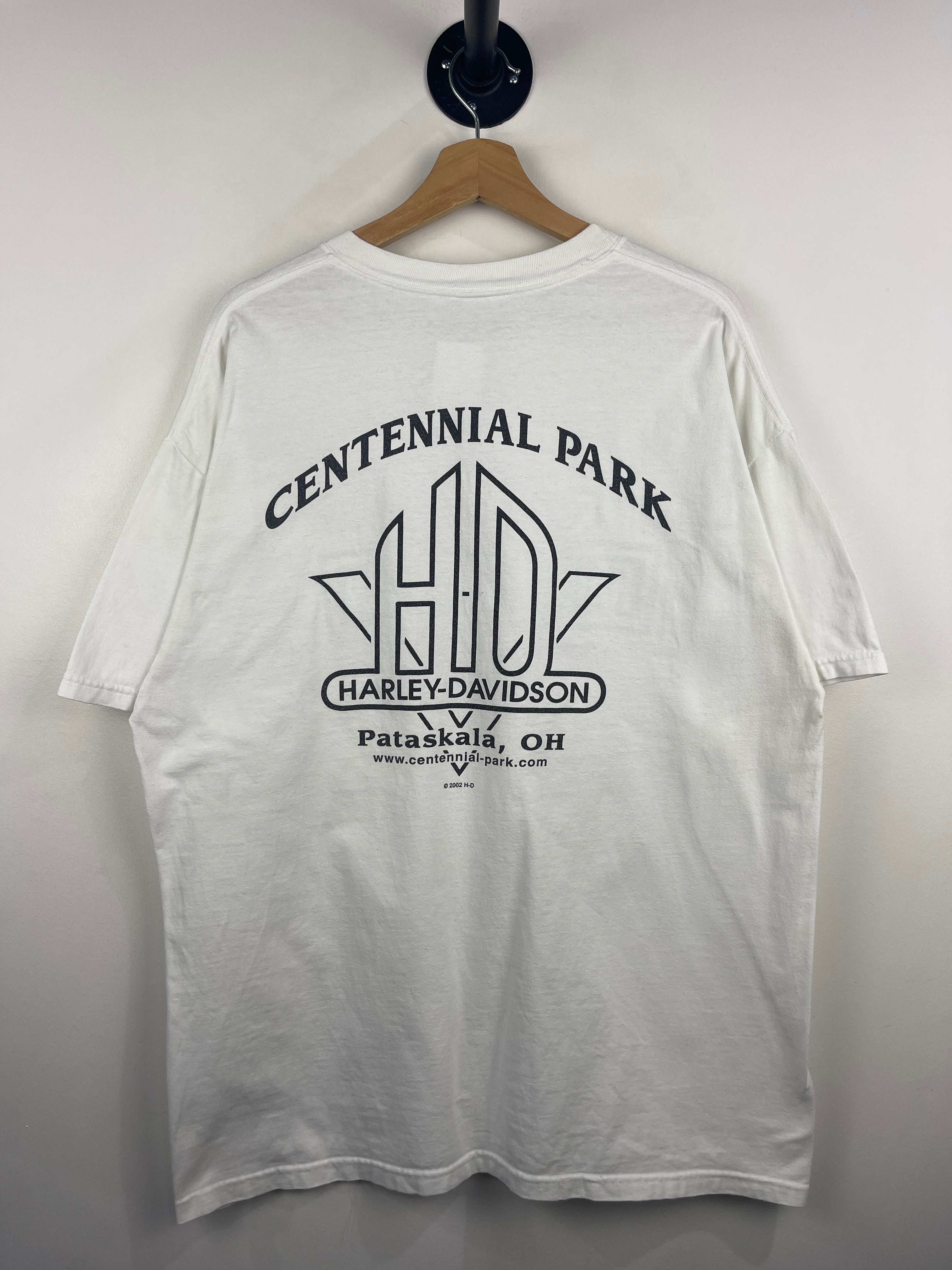 Vintage Harley Davidson Pataskala Ohio White Tee