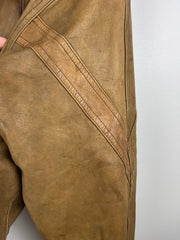 Vintage 90s Wilson Adventure Guide Brown Leather Bomber Jacket