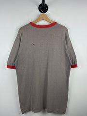 Vintage Adidas Faded Grey & Red Ringer Tee