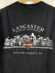 Vintage Harley Davidson Skeleton Ride Hard Pennsylvania Black Cut Off Tank Top