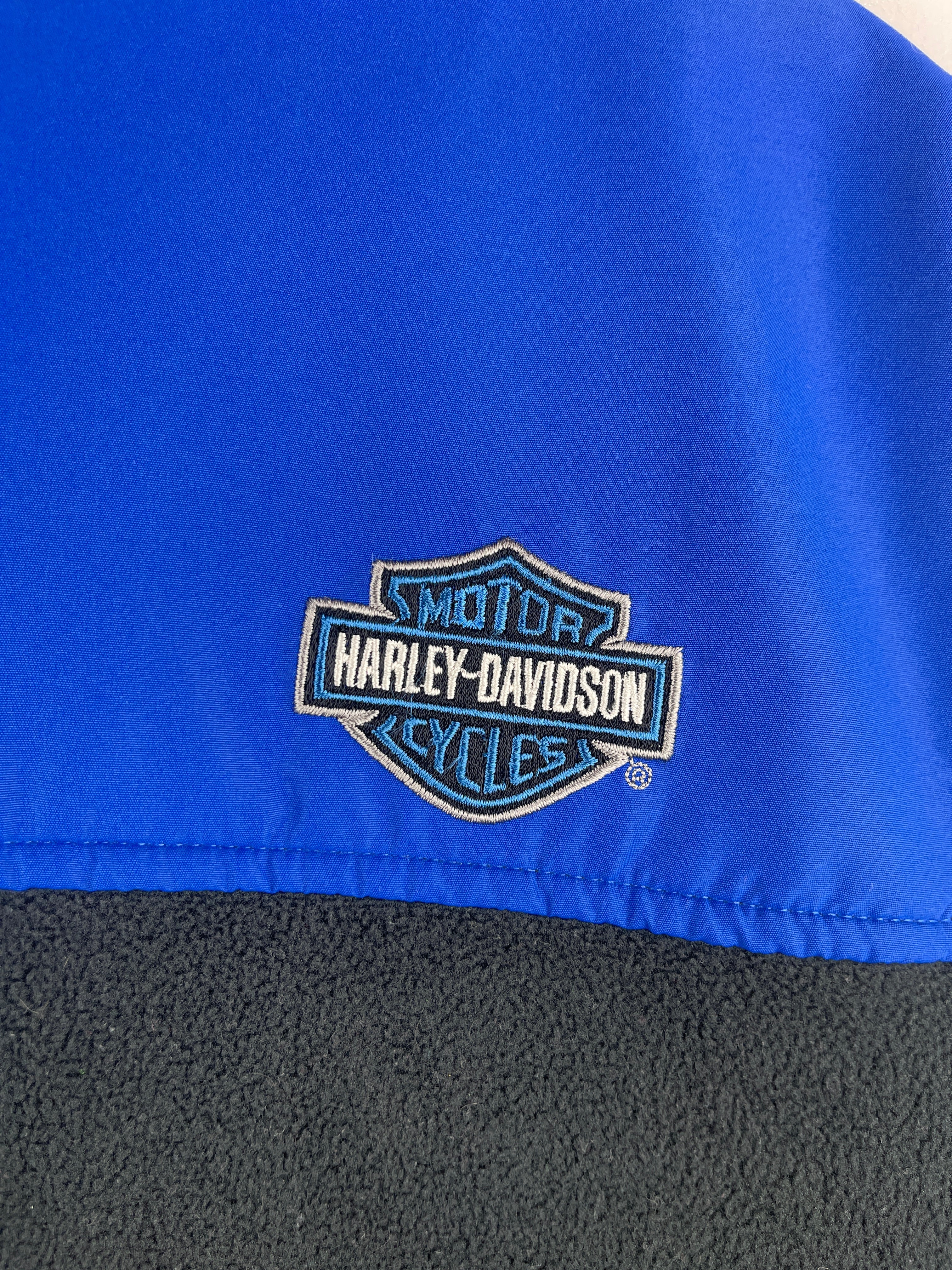 Vintage Harley Davidson Pennsylvania Blue & Black Quarter Zip Fleece Sweater