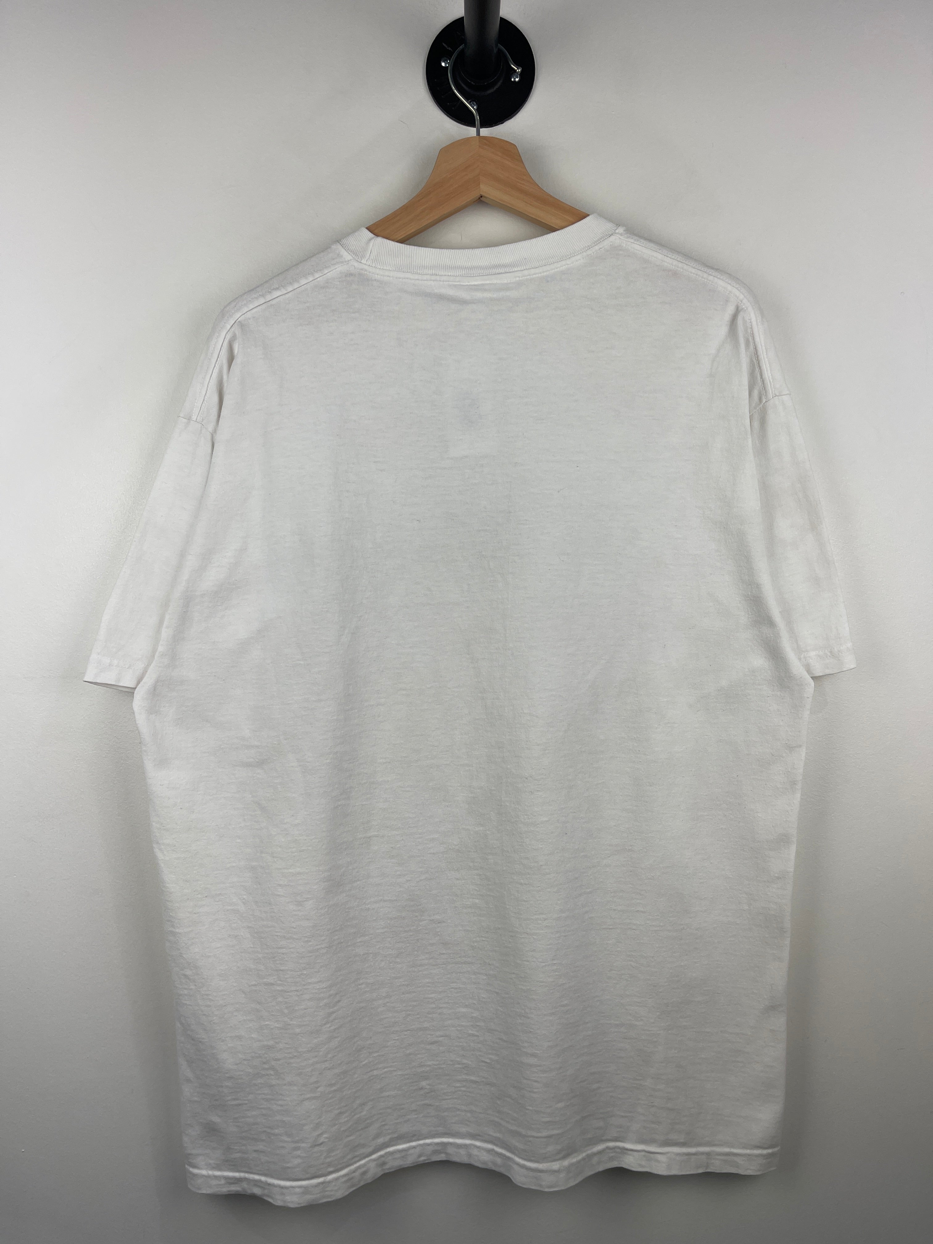 Vintage 90s Why Drink And Drive If You Can Smoke And Fly Weed Comedy White Tee