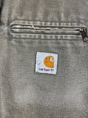 Vintage Carhartt Detroit Sherpa Lined Olive Green Hooded Work Jacket WJ141 LOV