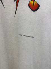 Vintage 90s WWF Rowdy Roddy Piper Hot Rod White Ringer Tee