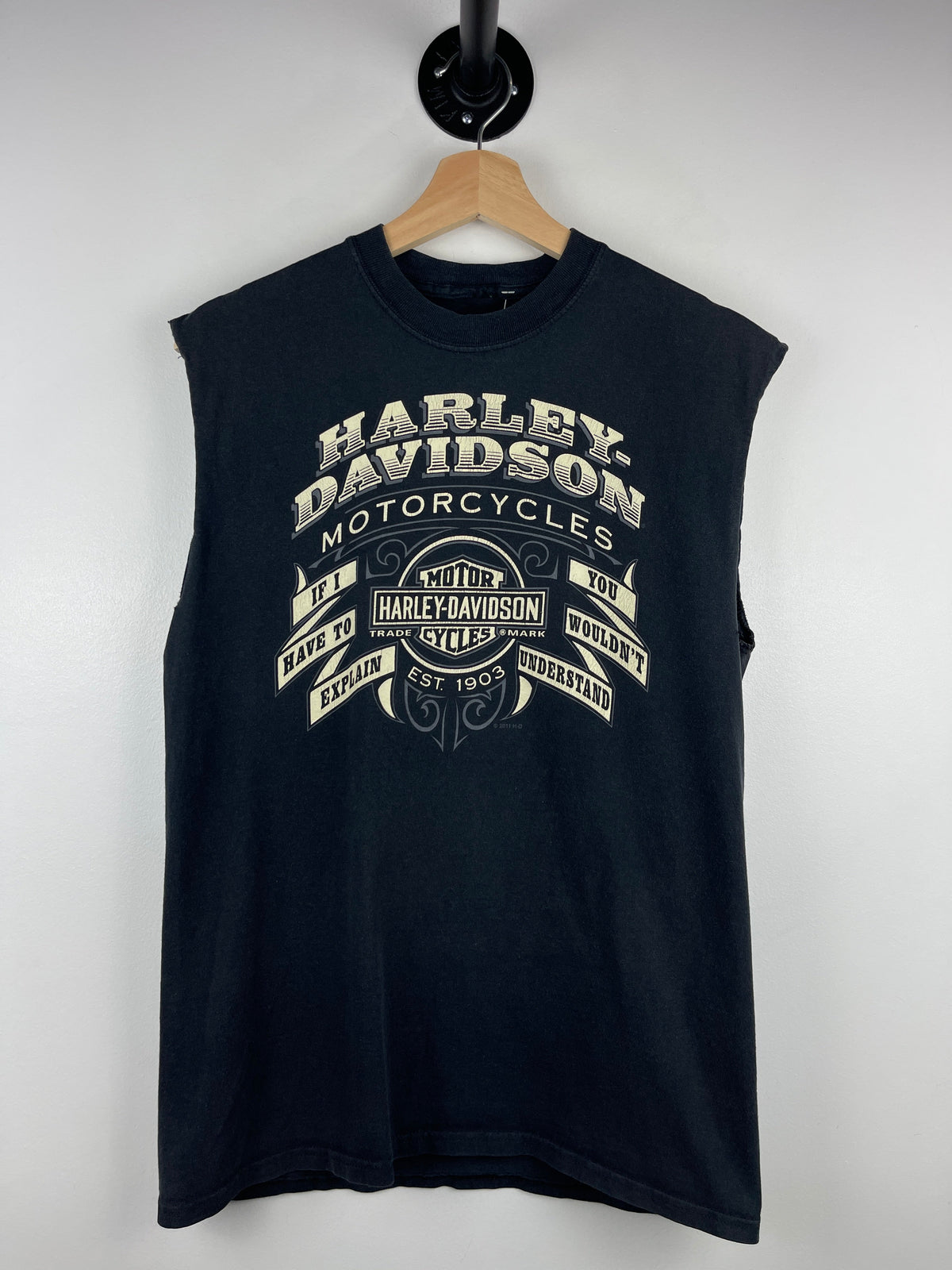 Vintage Harley Davidson Dubois Pennsylvania Black Cut Off Tank Top