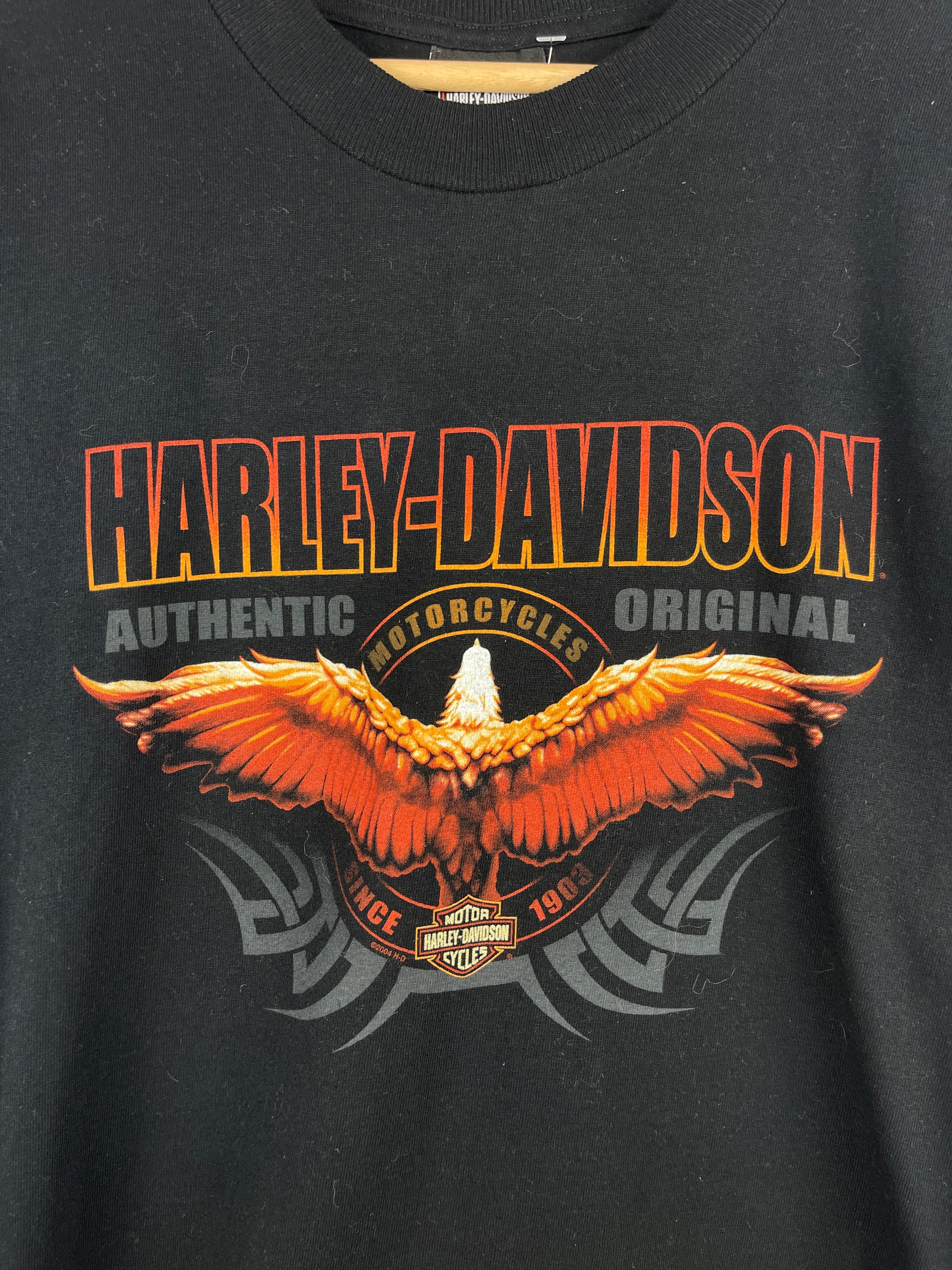 Vintage Harley Davidson Eagle New Bern North Carolina Black Tee