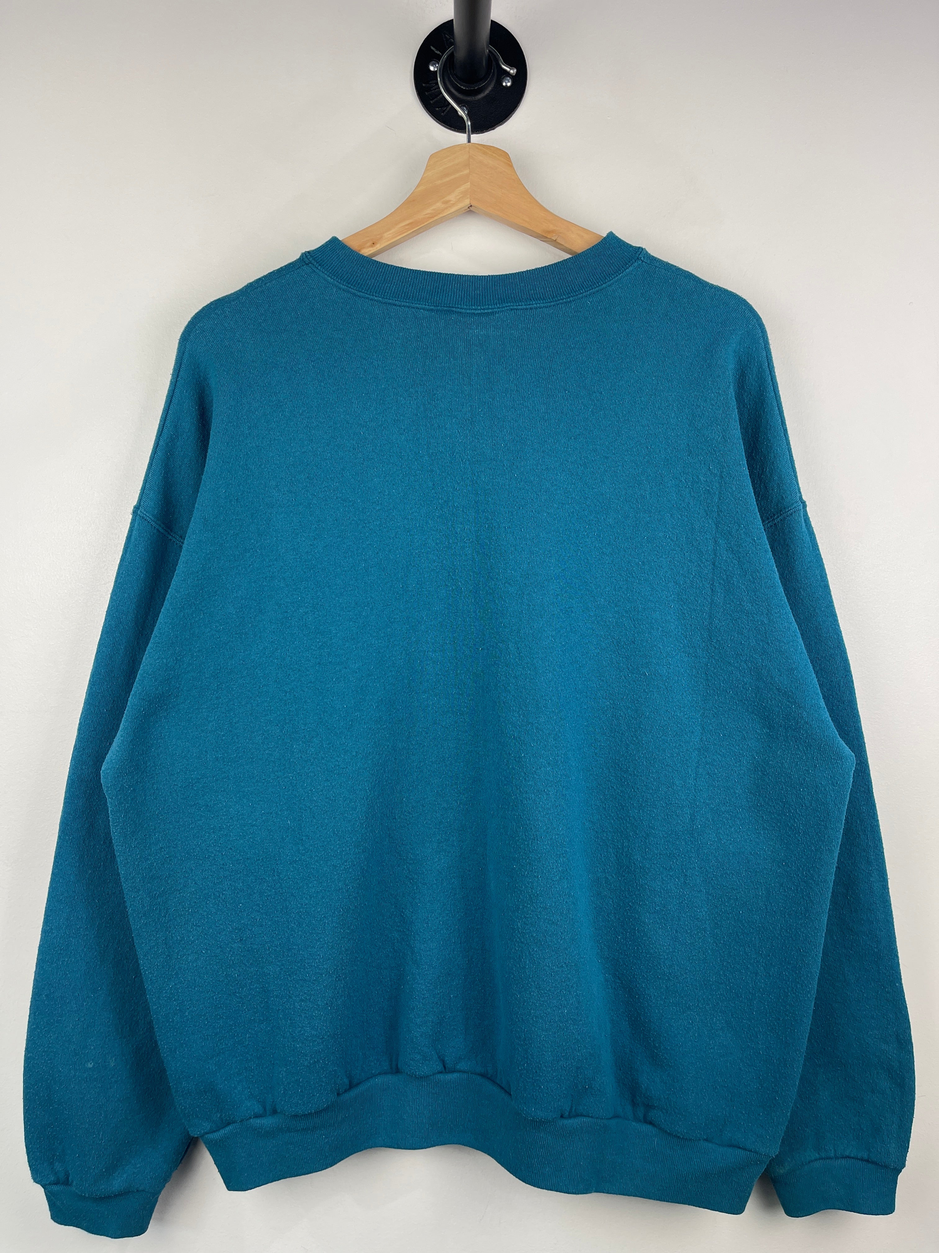 Vintage 90s Tultex Blank Teal Crewneck