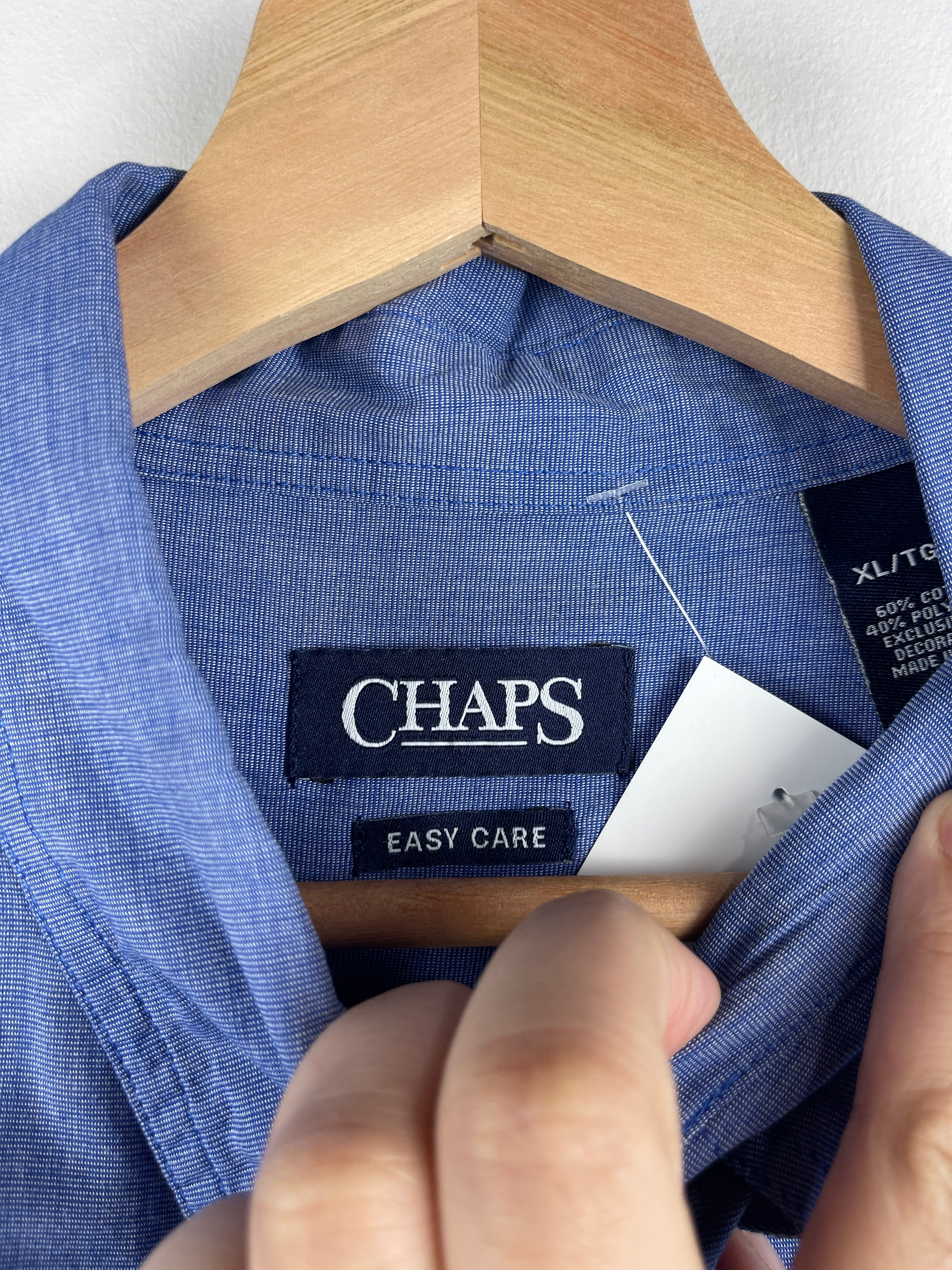 Vintage Chaps Blue Long Sleeve Button Up Shirt