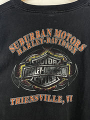 Vintage Harley Davidson Flame Ball Wisconsin Black Long Sleeve
