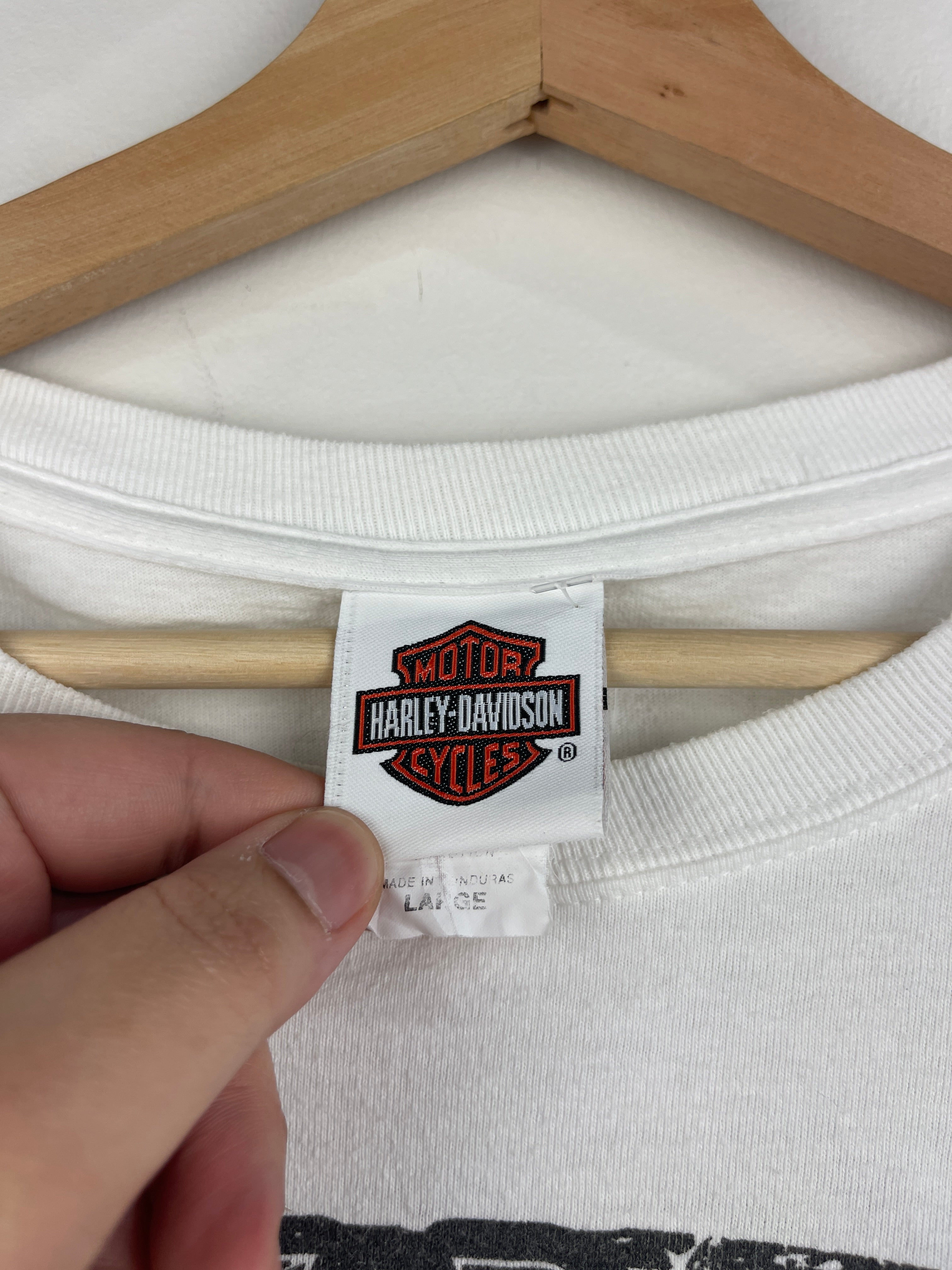 Vintage Harley Davidson Bulldog Dubois Pennsylvania White Long Sleeve