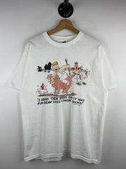 Vintage I Heard Them Bikers Say It Was Fun Ridin Hogs Comedy White Tee