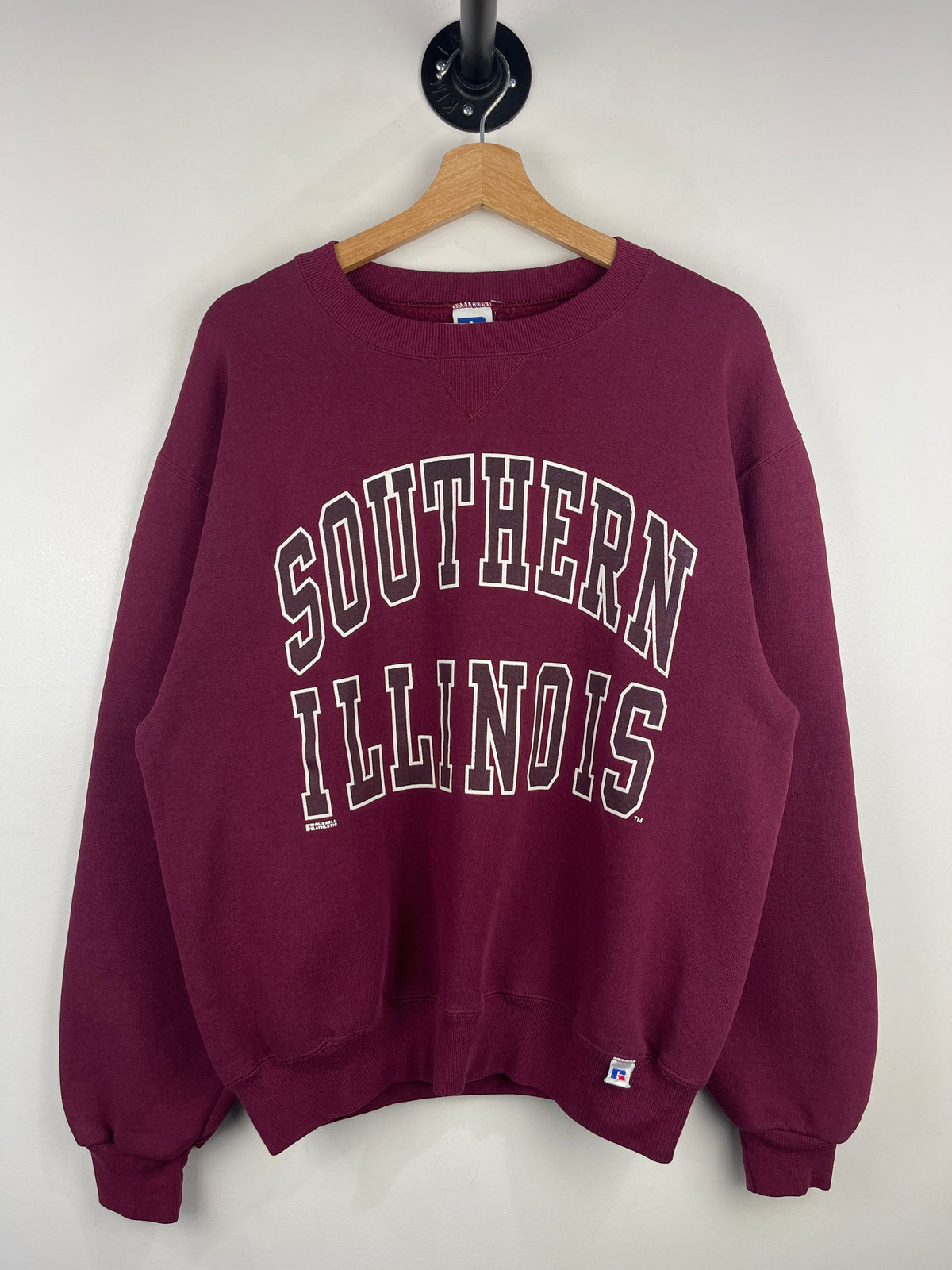 Vintage 90s Russell Athletic Southern Illinois Burgundy Crewneck