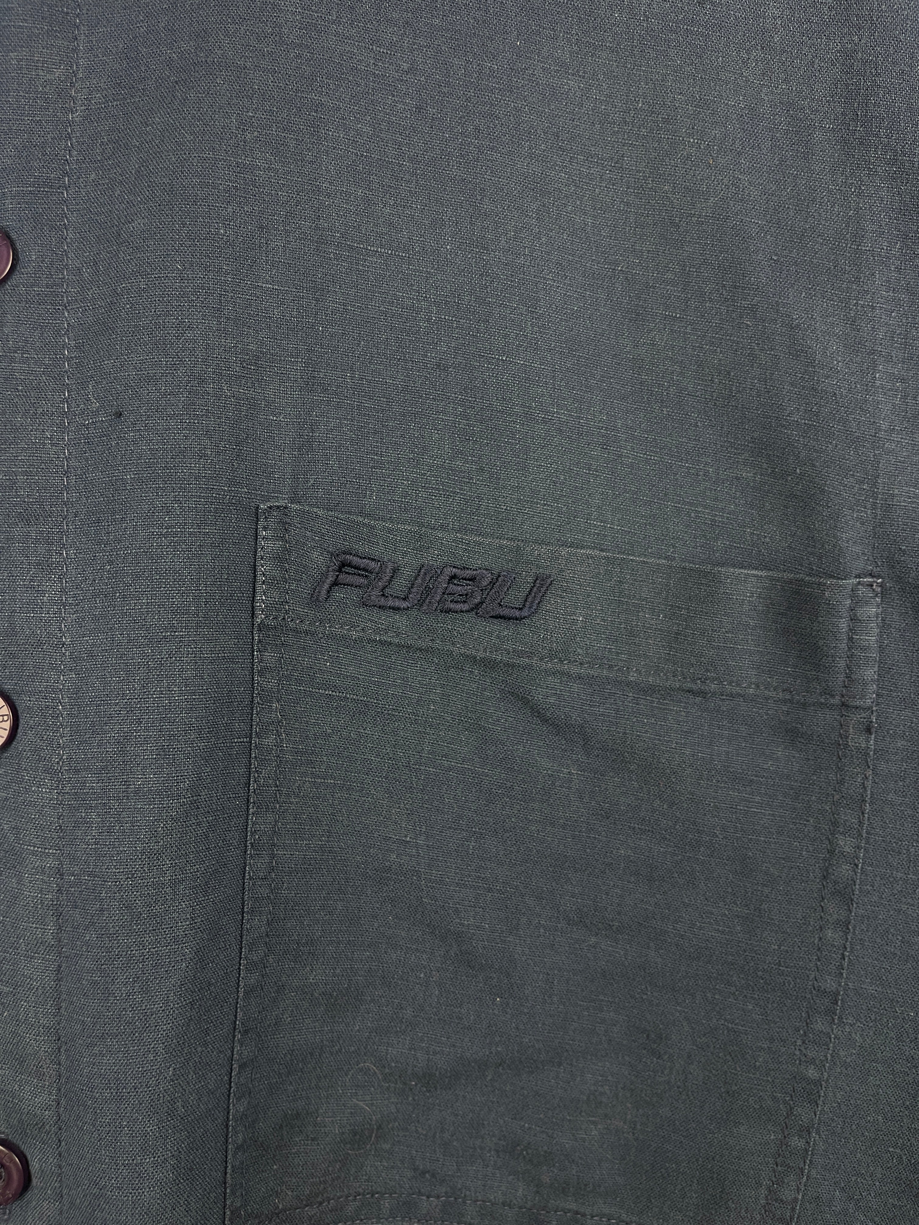 Vintage Fubu Navy Button Up Short Sleeve Shirt
