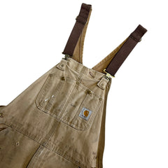 Vintage Carhartt Double Knee Light Brown Overalls R01 BRN