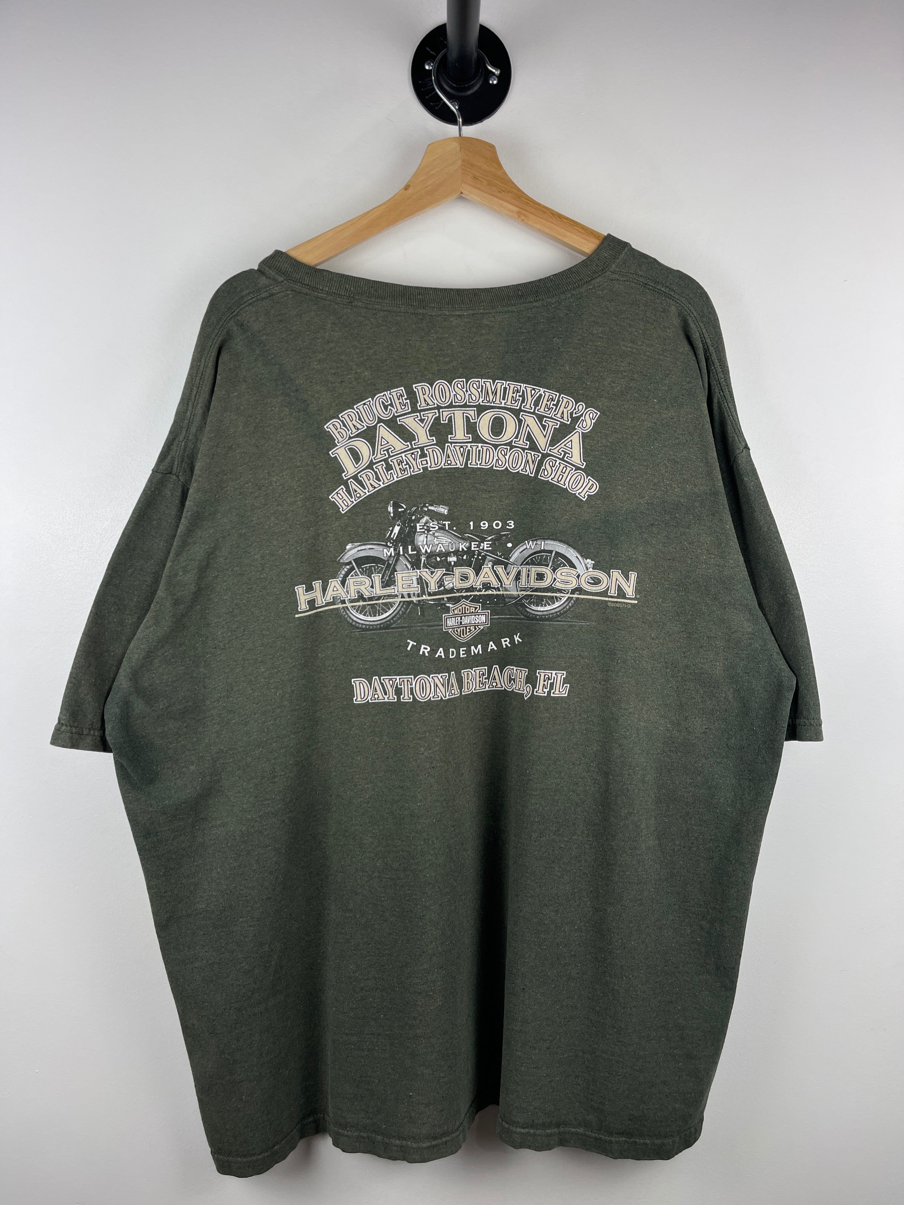 Vintage Harley Davidson Daytona Beach Florida Green Tee