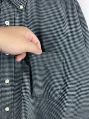 Vintage Haggar Plaid Black & White Short Sleeve Button Up Shirt