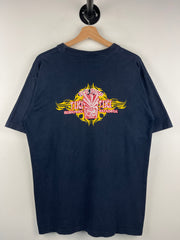 Vintage Aeropostale Tiki Fiji Surf Tribal Logo Navy Tee