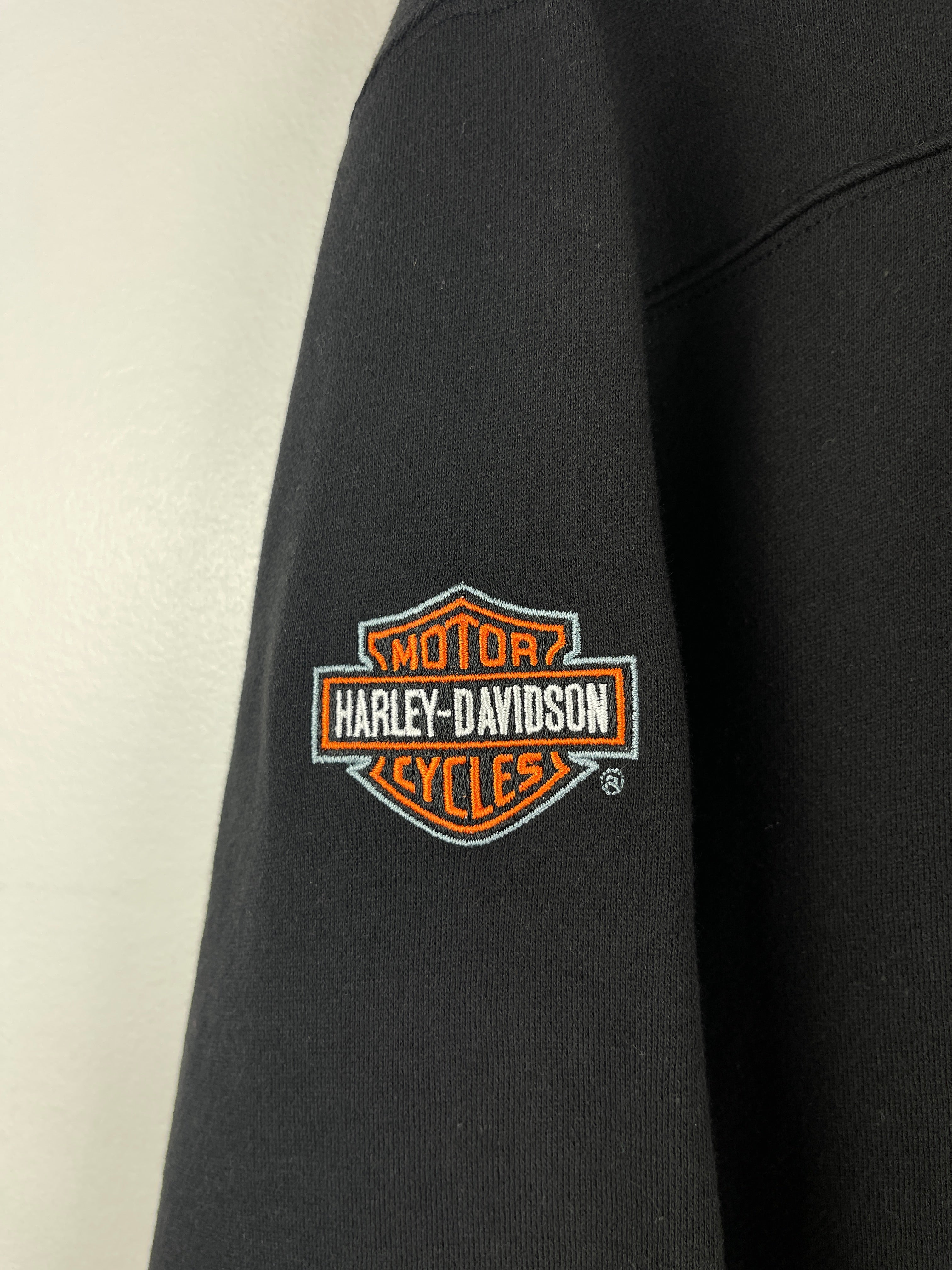 Vintage Harley Davidson Embroidered Black & Orange Crewneck